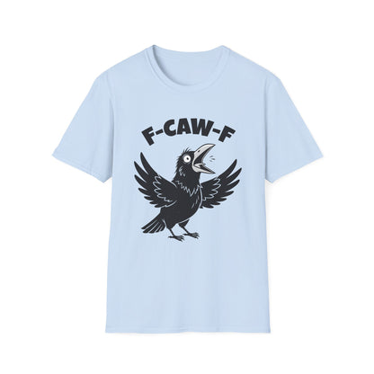 Light Blue Crow F-CAW-F T-Shirt - Funny - Humorous - Bird Squawking