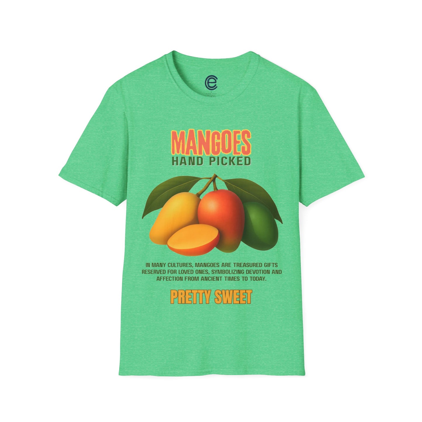Mangoes Hand Picked - Heather Irish Green Graphic T-Shirt