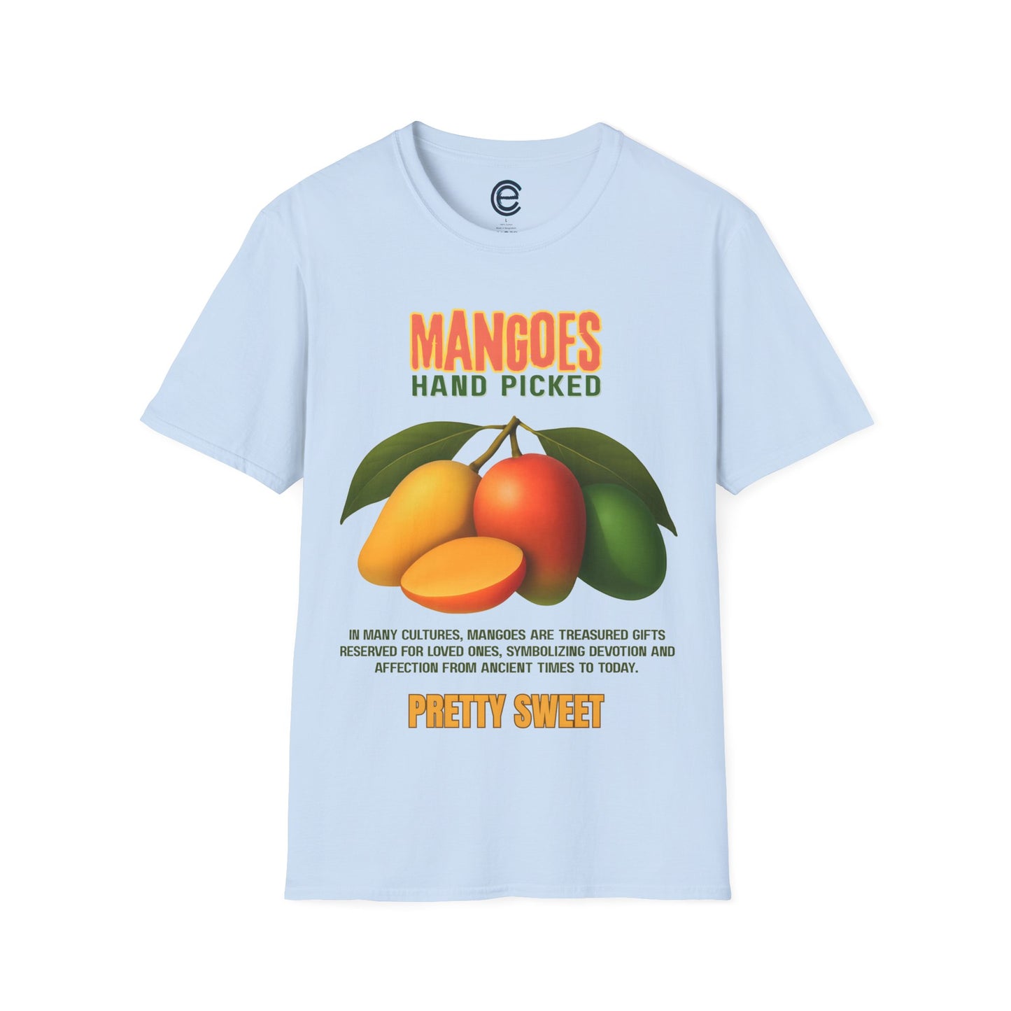 Mangoes Hand Picked - Light Blue Graphic T-Shirt