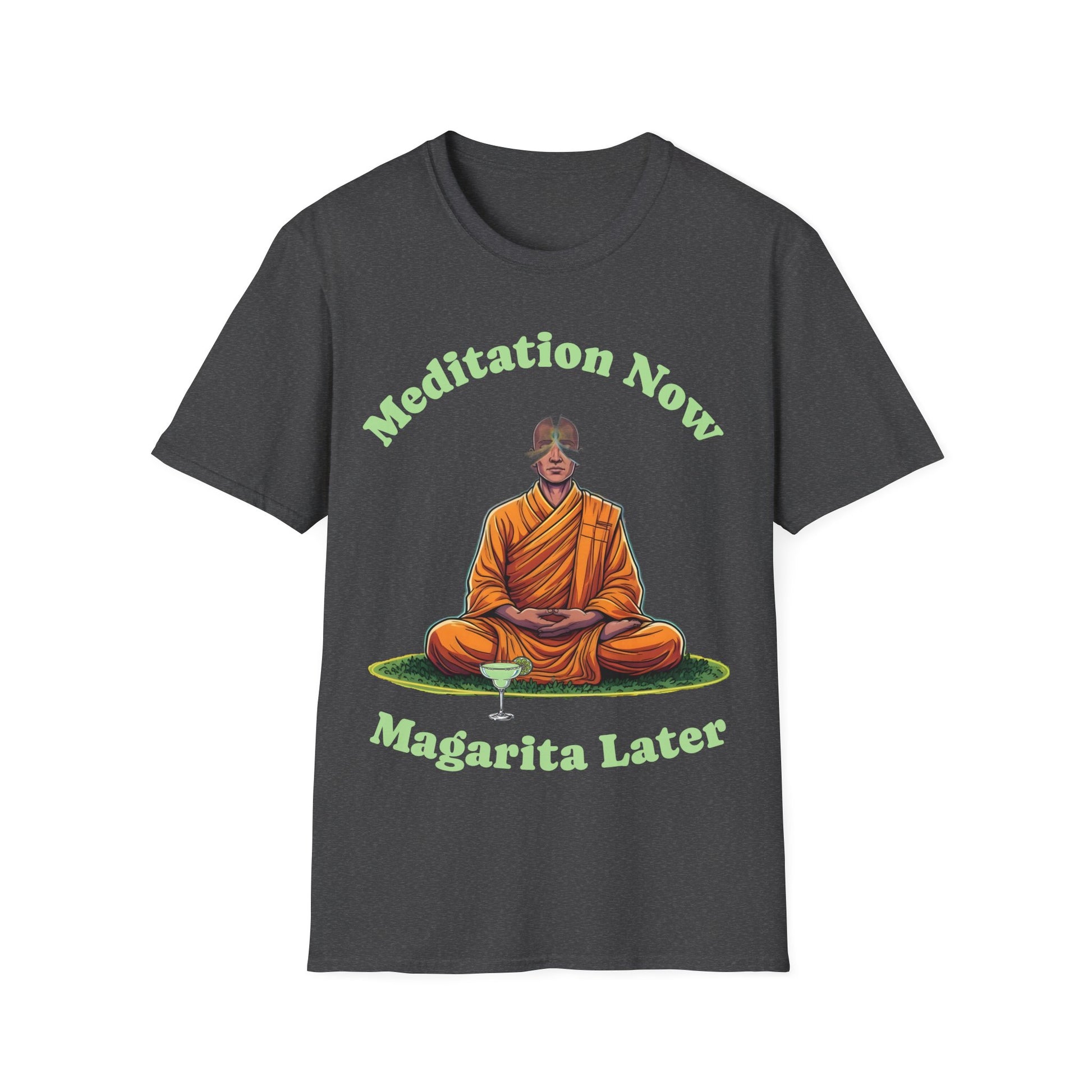 Meditation Now, Margarita Later - Dark Heather Graphic T-Shirt