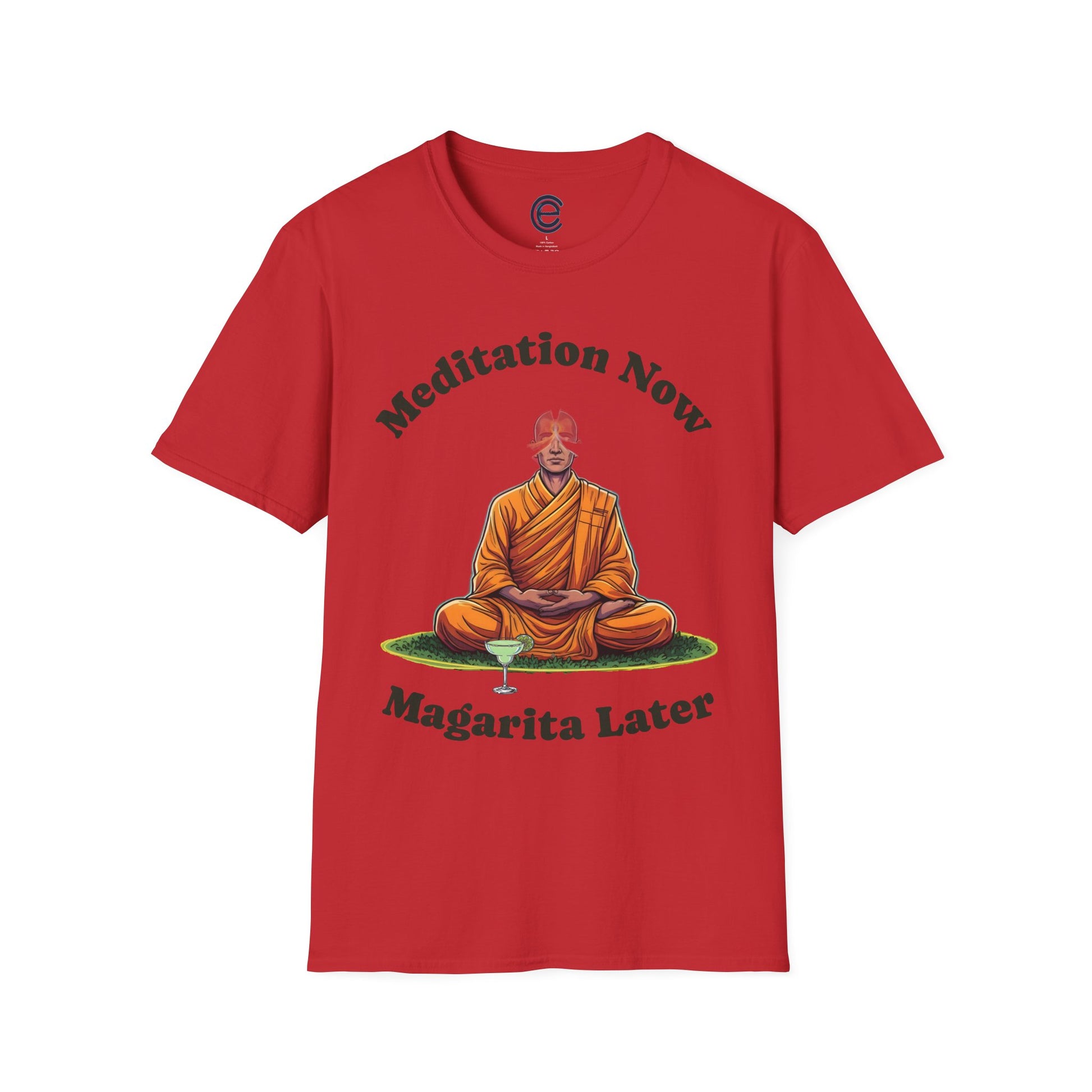 Meditation Now, Margarita Later - Red Graphic T-Shirt