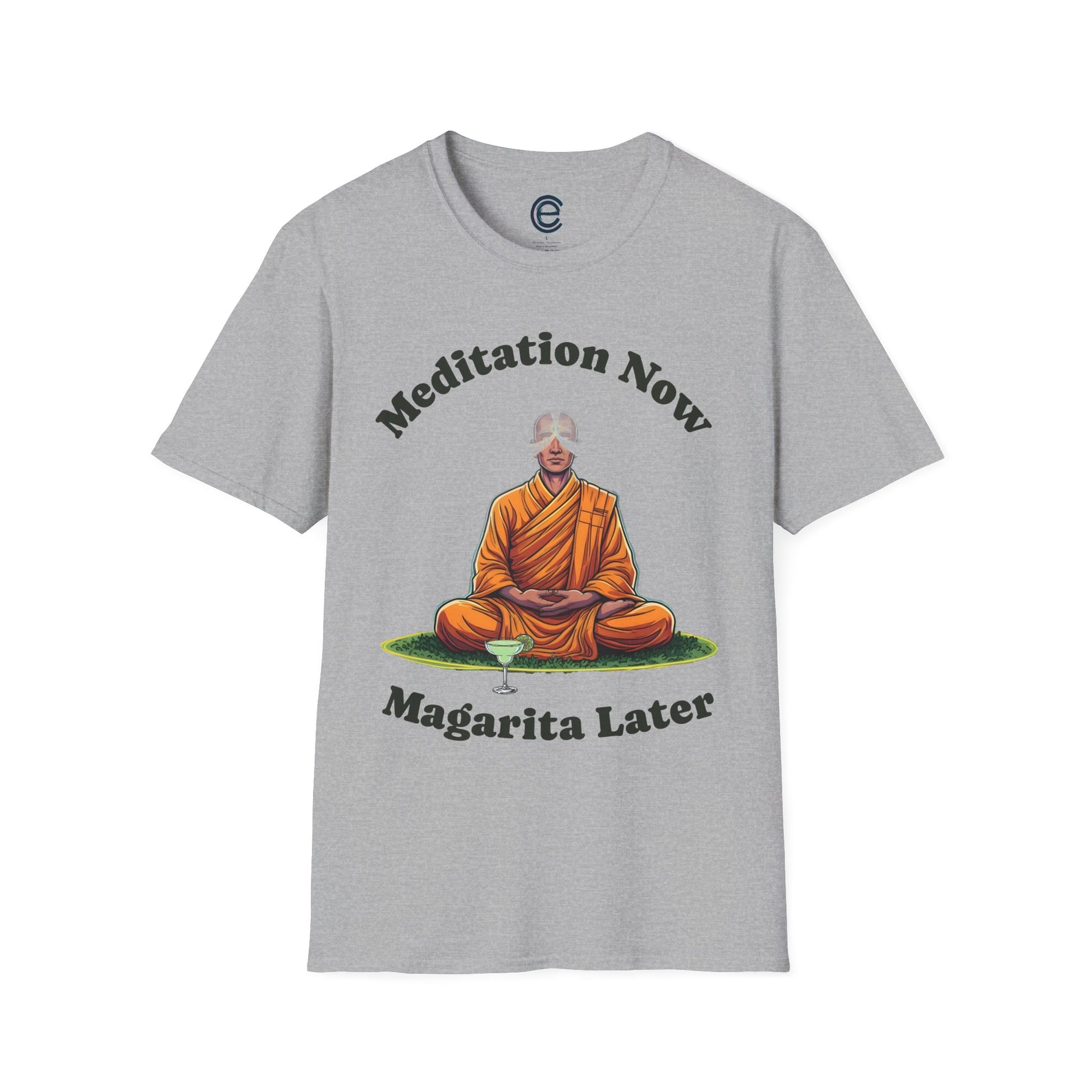 Meditation Now, Margarita Later - Sport Grey Graphic T-Shirt