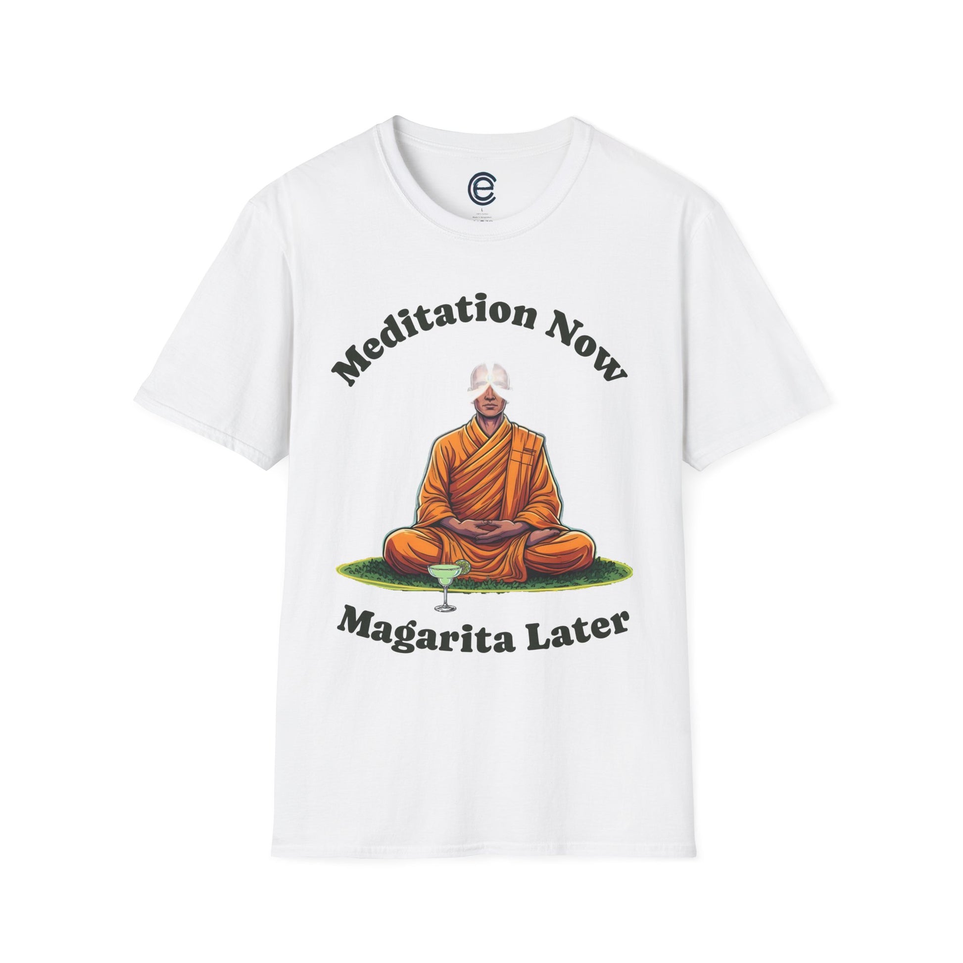 Meditation Now, Margarita Later - White Graphic T-Shirt