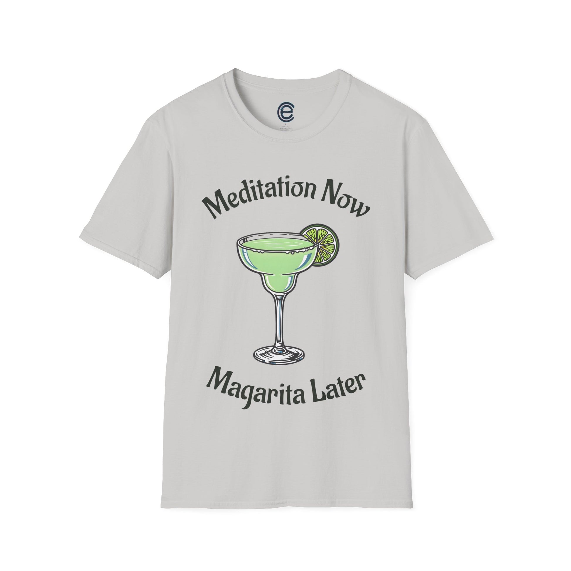 Meditation & Margarita - Ice Grey Graphic T-Shirt