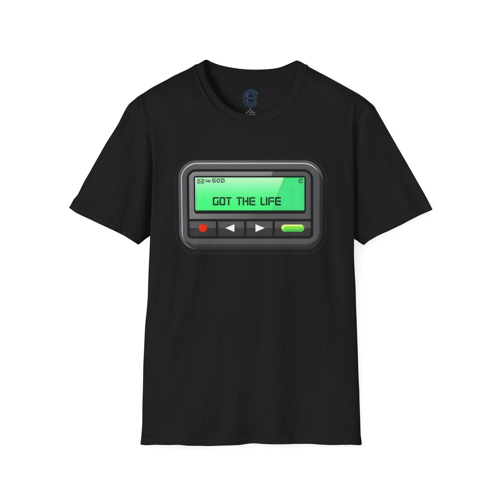 Msg from God - Black Graphic Tee: Divinely Guided, You Got the Life, Pager Message. Gratitude, Consciousness, Korn, Got the Life, Sacred