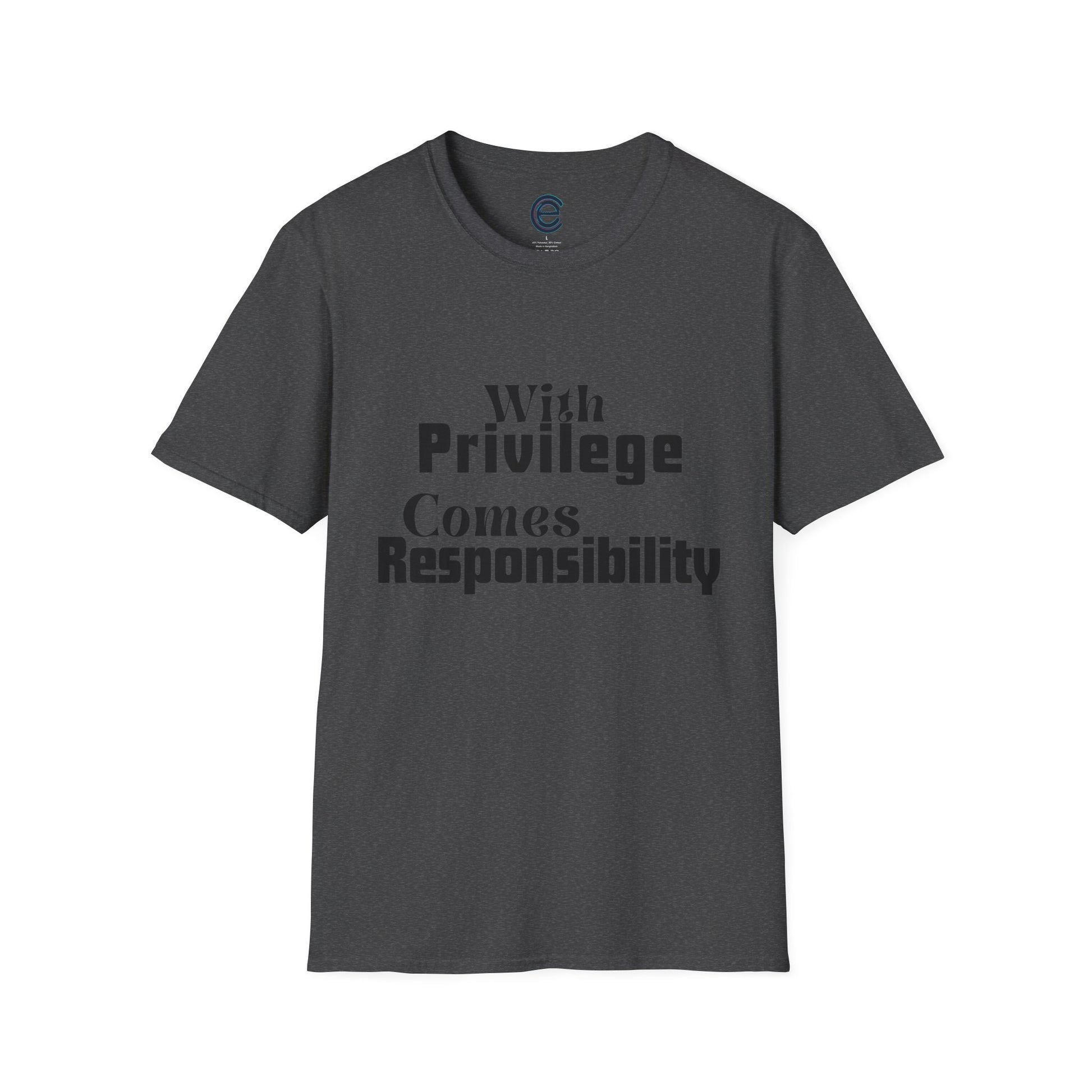 Privilege & Responsibility - Dark Heather Graphic T-Shirt