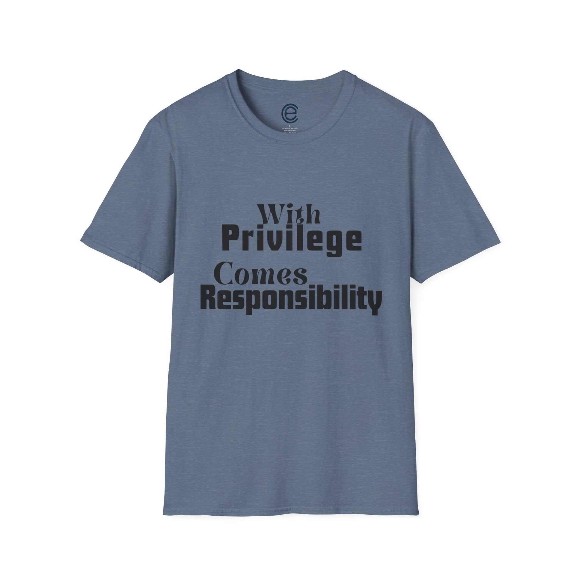 Privilege & Responsibility - Heather Indigo Graphic T-Shirt