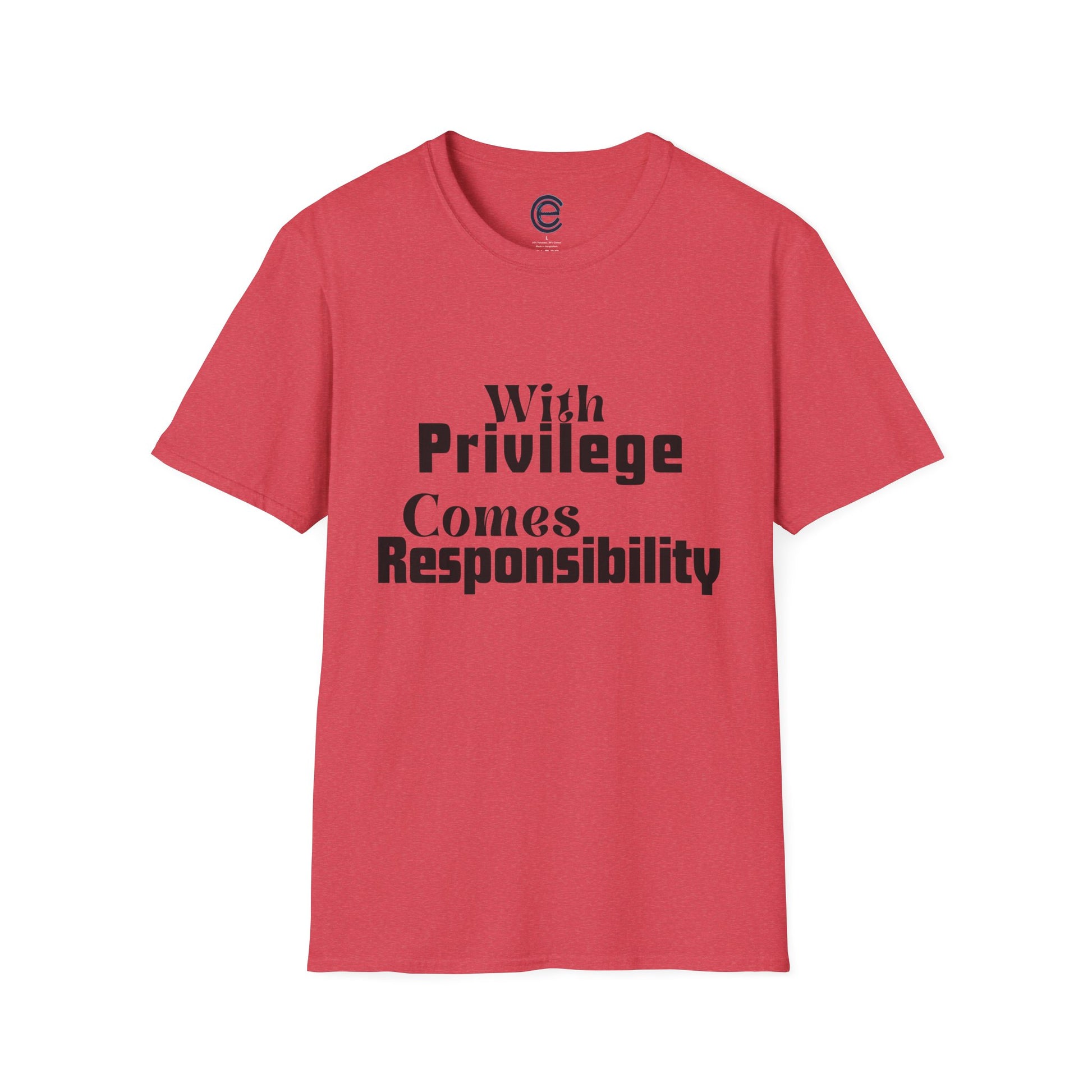 Privilege & Responsibility - Heather Red Graphic T-Shirt
