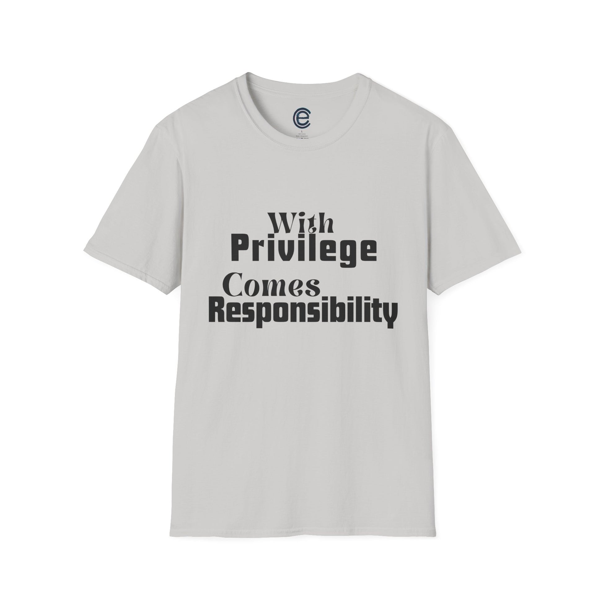 Privilege & Responsibility - Ice Grey Graphic T-Shirt