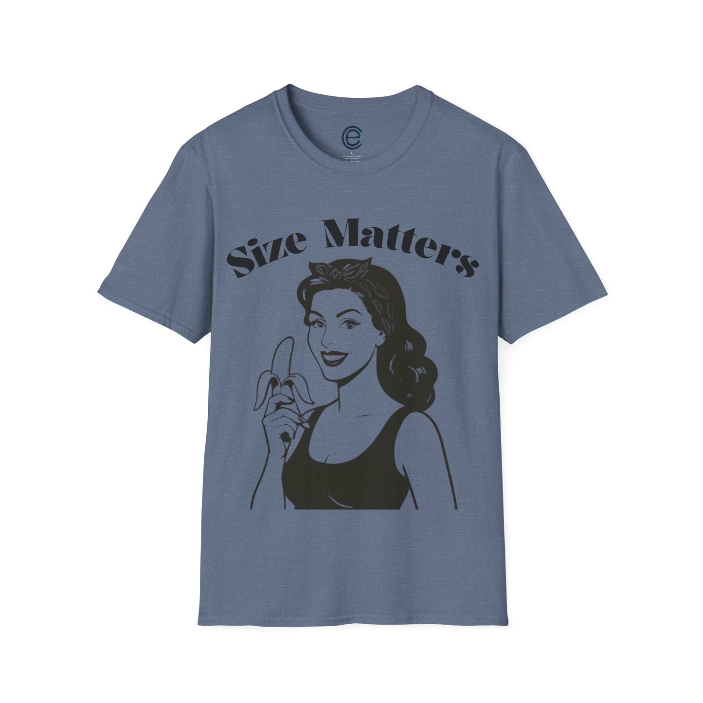 Size Matters - Heather Indigo Graphic T-Shirt