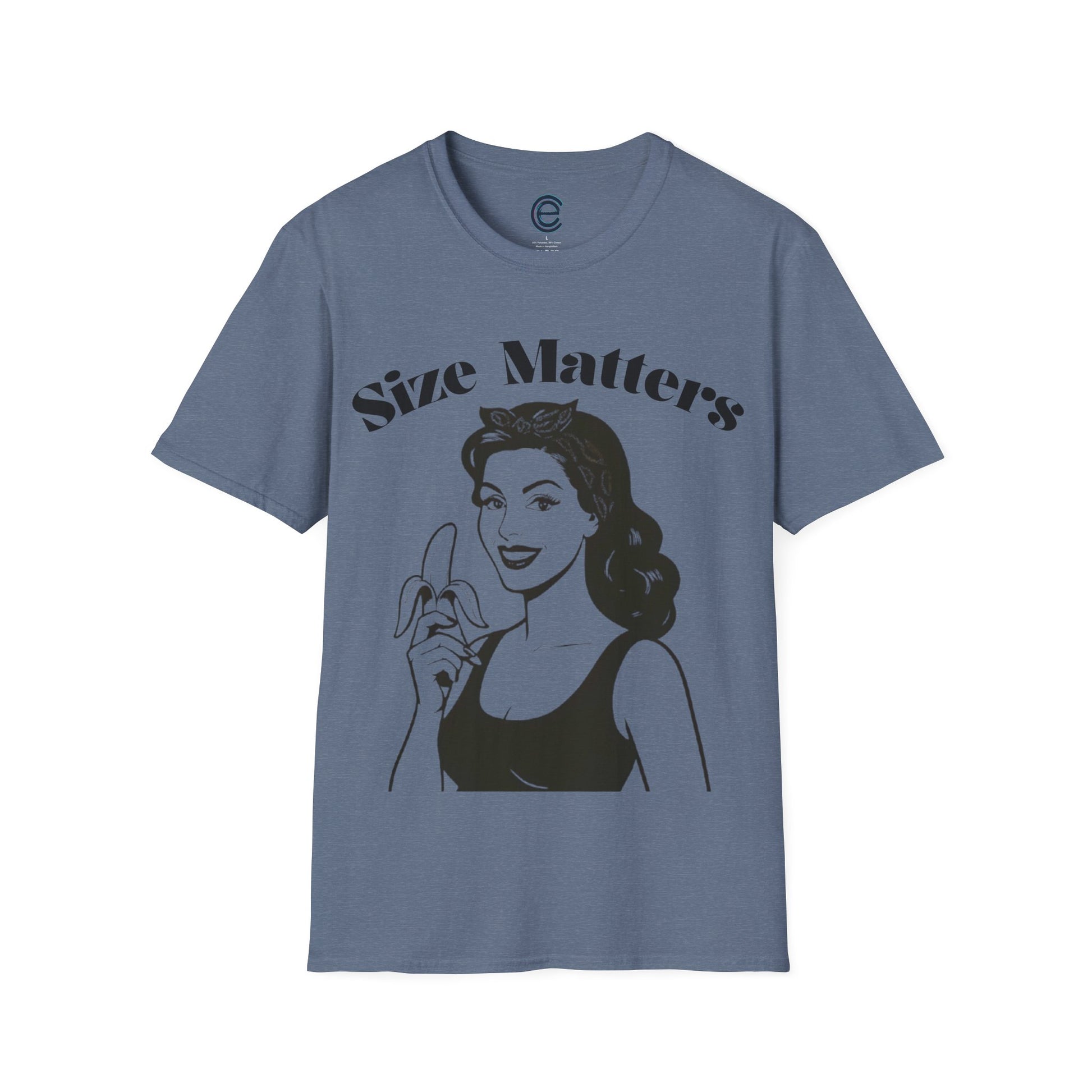 Size Matters - Heather Indigo Graphic T-Shirt