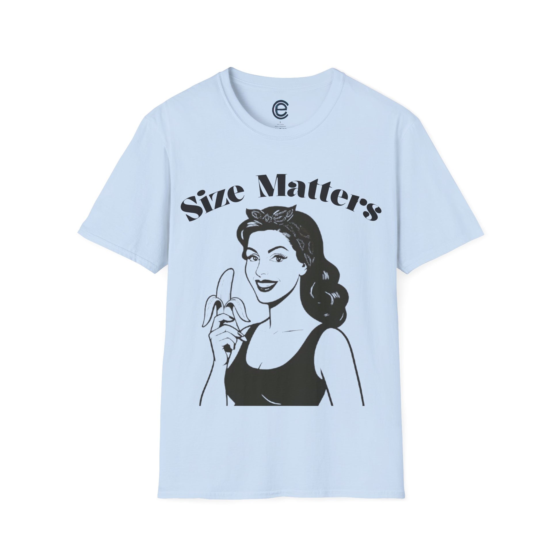Size Matters - Light Blue Graphic T-Shirt