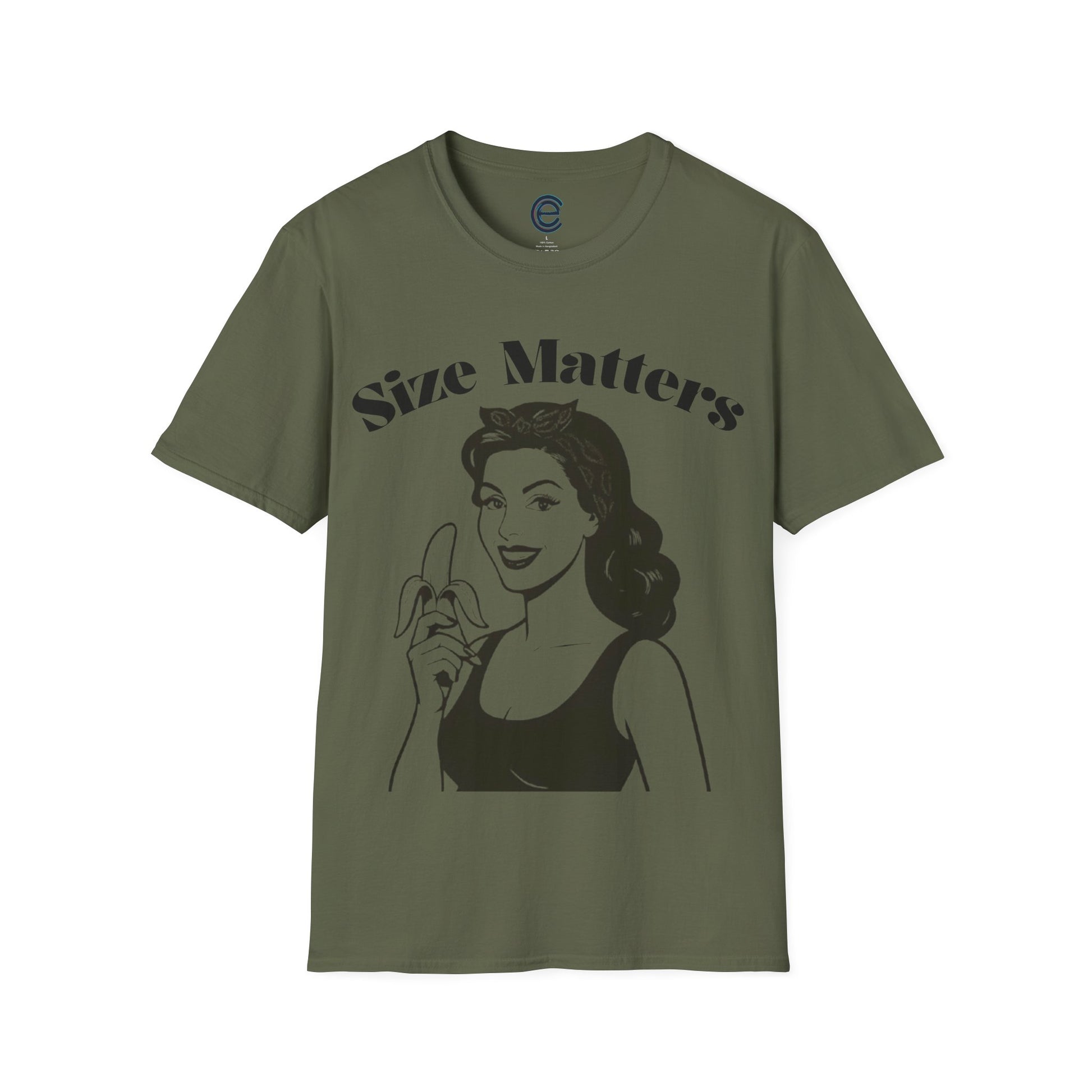 Size Matters - Military Green Graphic T-Shirt
