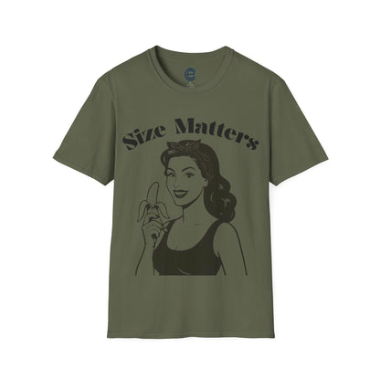 Size Matters - Military Green Graphic T-Shirt