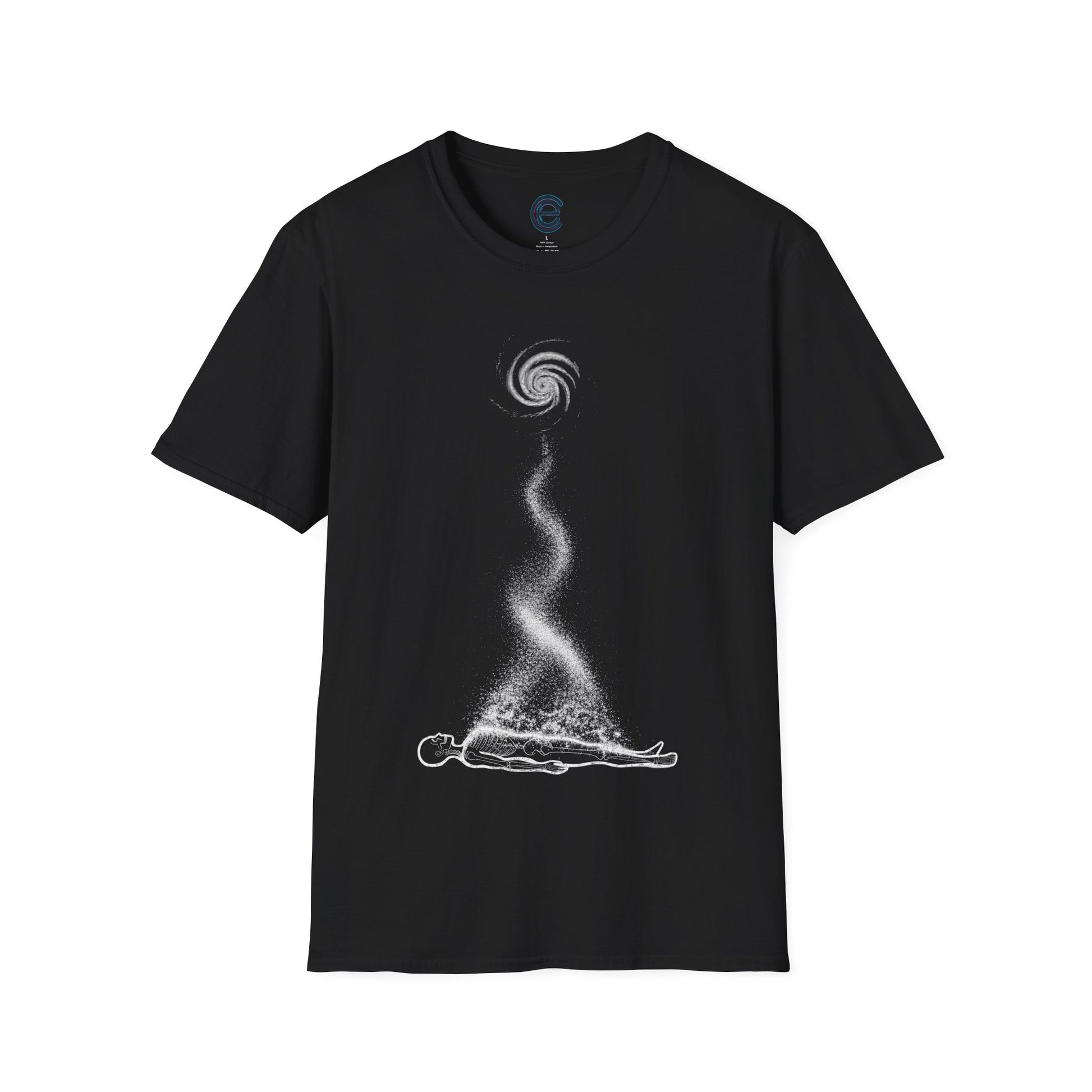 Stardust - Black Graphic Tee: The Examined Life, Cosmic Return, Mortality. Supernova, Atoms, Universe, Death, Beautifully Unhinged, Existential