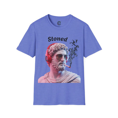 Stoned Smoker - Heather Indigo Graphic T-Shirt