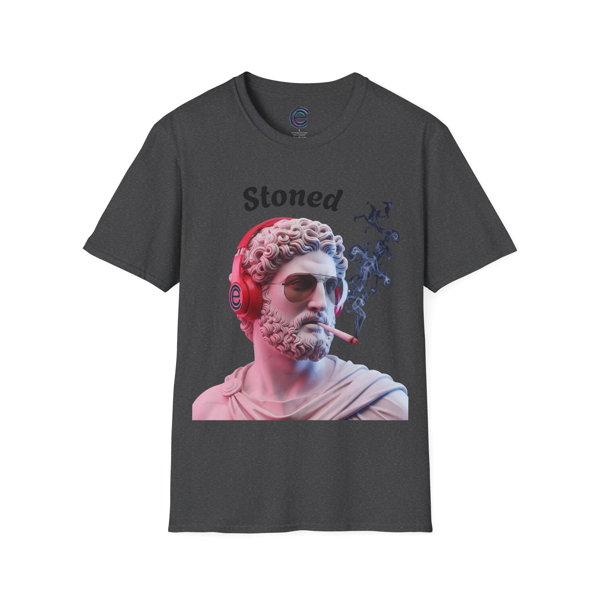 Stoned Smoker - Heather Navy Graphic T-Shirt