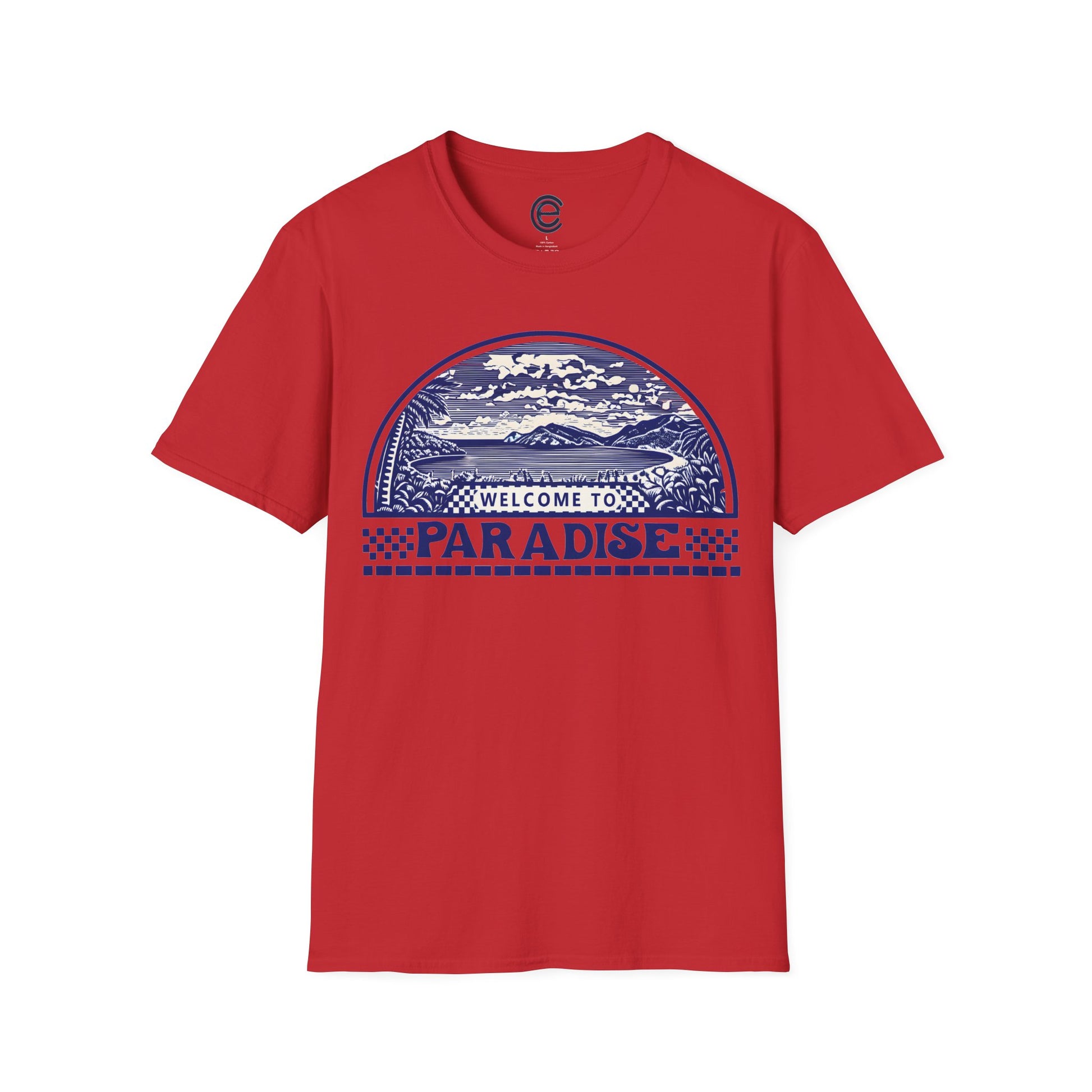 Welcome to Paradise - Red Graphic T-Shirt