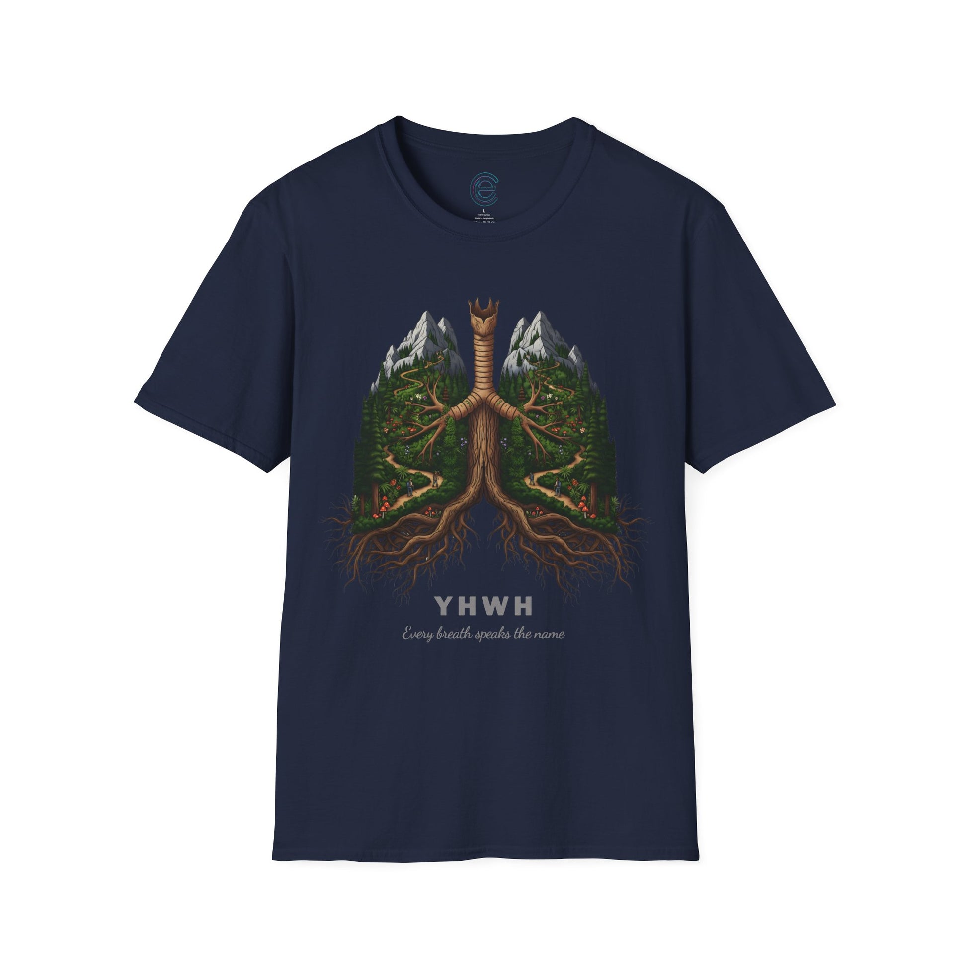 YHWH - Every Breath Connects Us All - Navy Graphic T-Shirt