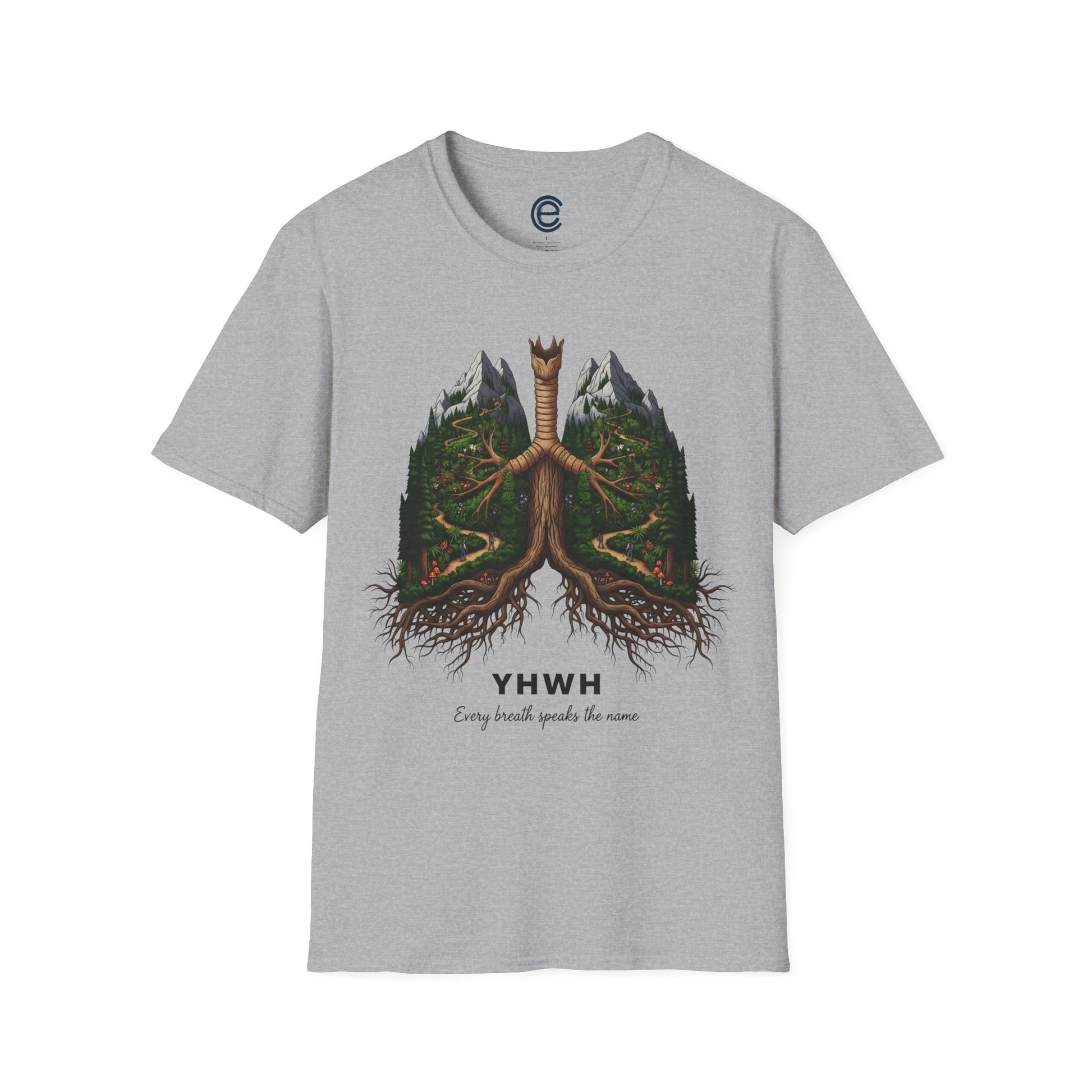 YHWH - Every Breath Connects Us All - Sport Grey Graphic T-Shirt