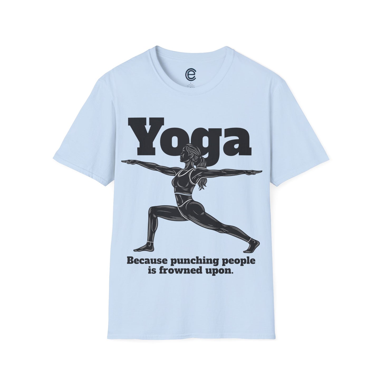 Yoga, Because... - Black Graphic T-Shirt