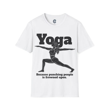Yoga, Because... - Gold Graphic T-Shirt