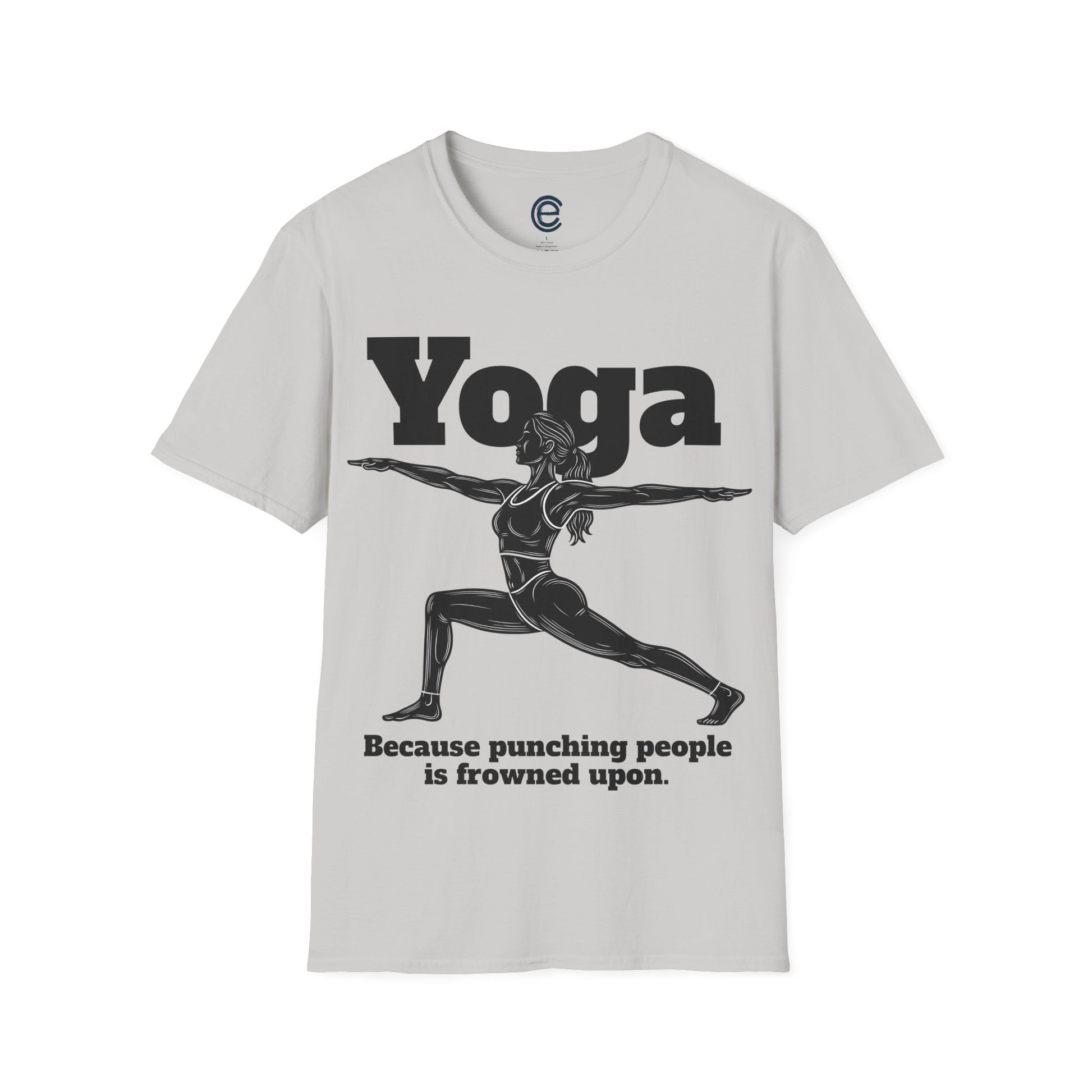 Yoga, Because... - Heather Irish Green Graphic T-Shirt