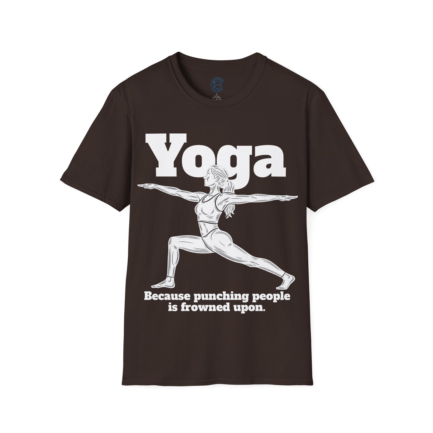 Yoga, Because... - Heather Royal Graphic T-Shirt
