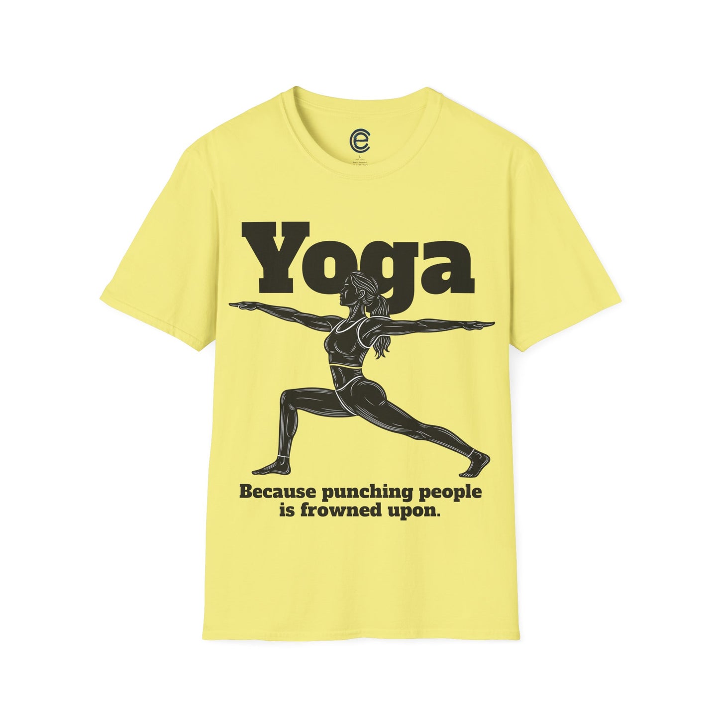 Yoga, Because... - Ice Grey Graphic T-Shirt