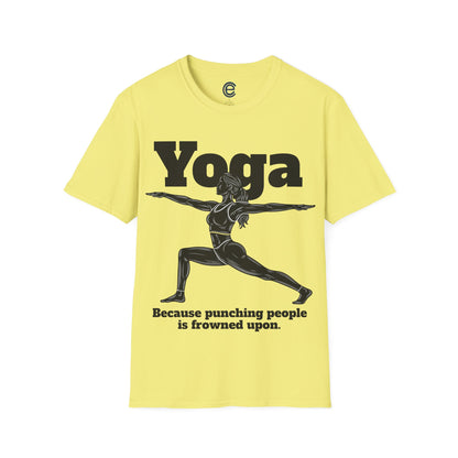 Yoga, Because... - Ice Grey Graphic T-Shirt
