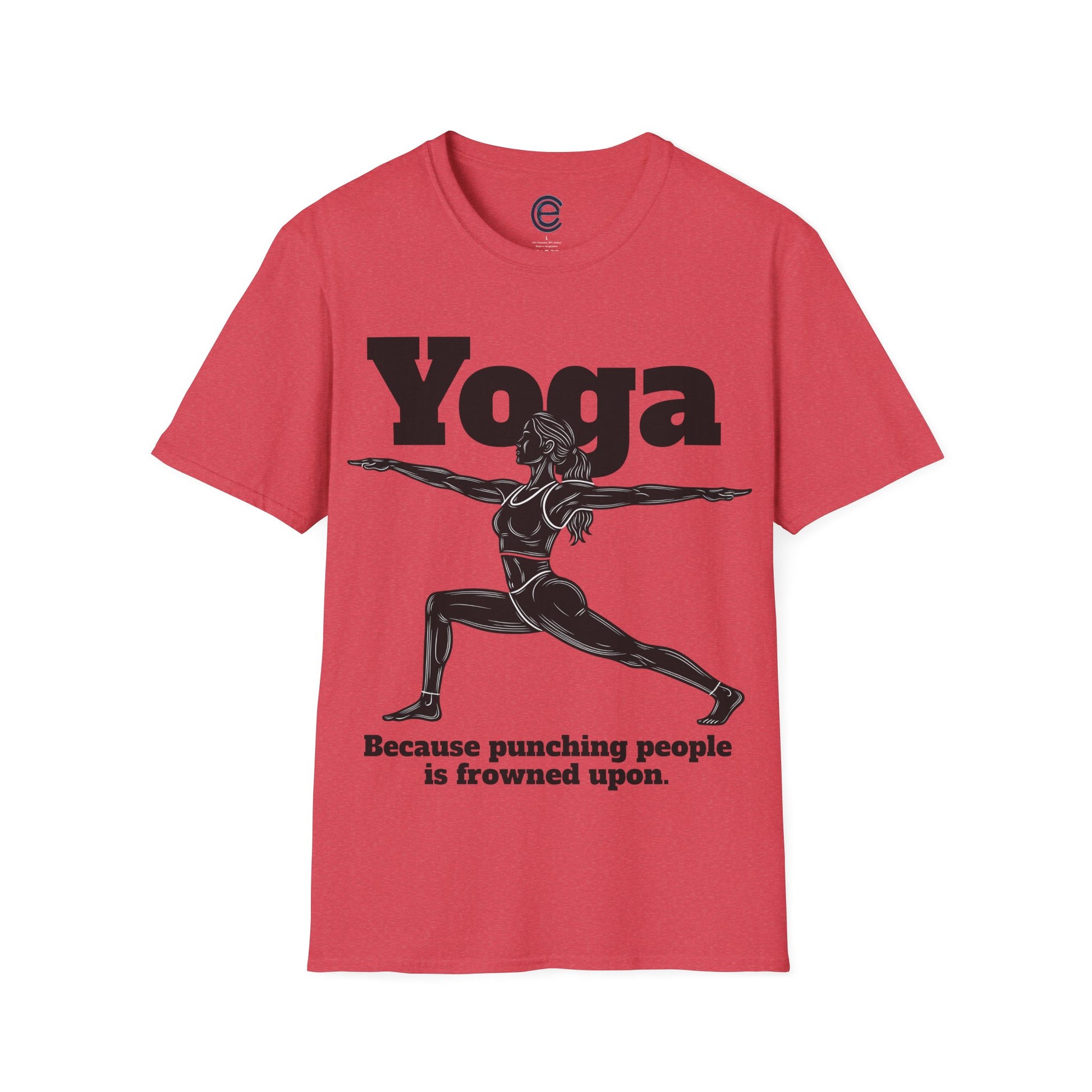 Yoga, Because... - Sport Grey Graphic T-Shirt