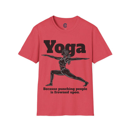 Yoga, Because... - Sport Grey Graphic T-Shirt