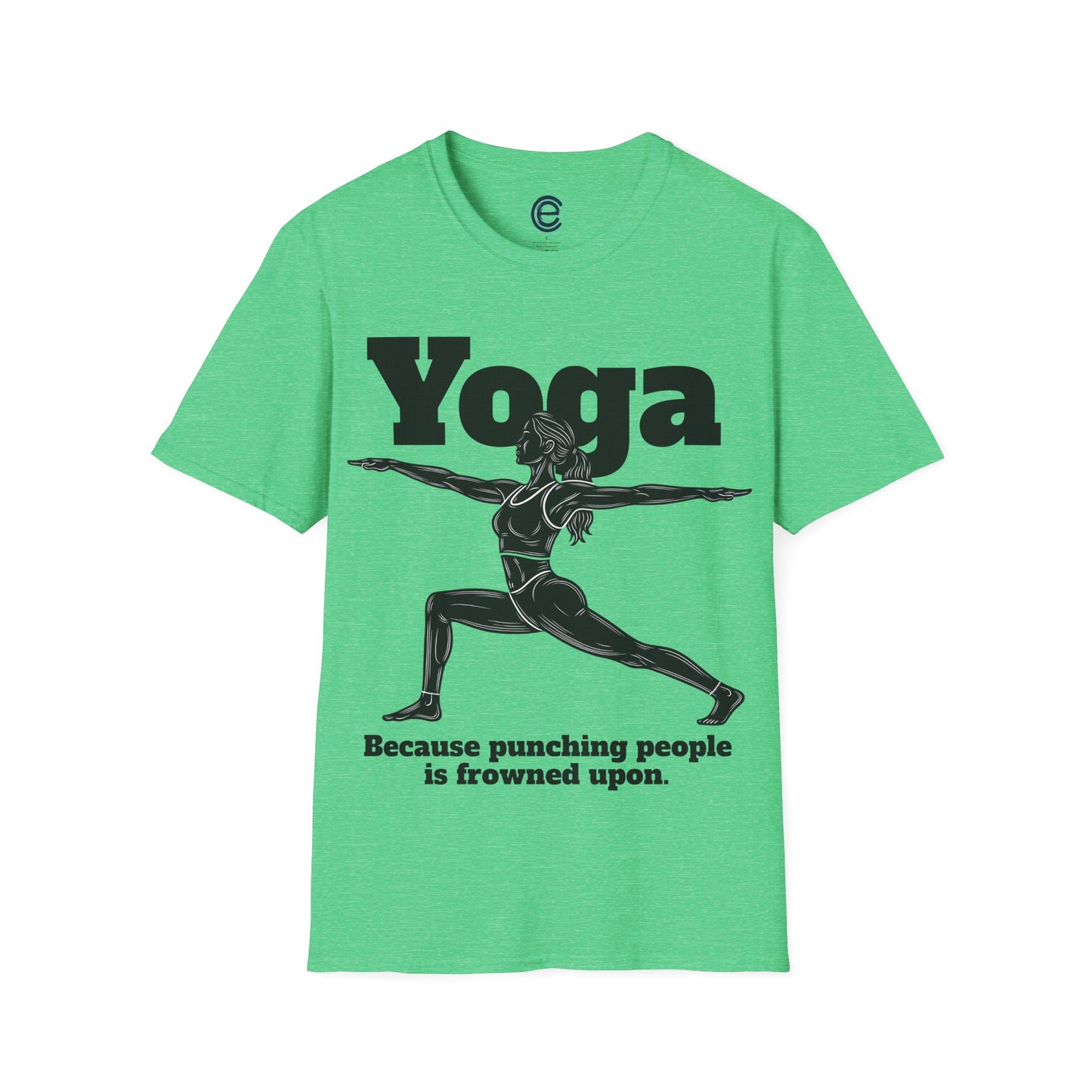 Yoga, Because... - White Graphic T-Shirt